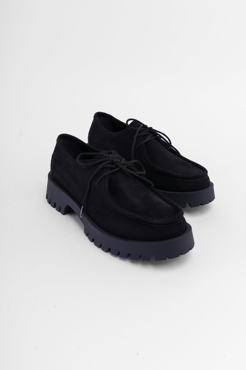 Luca Siyah Süet Bağcıklı Kadın Loafer