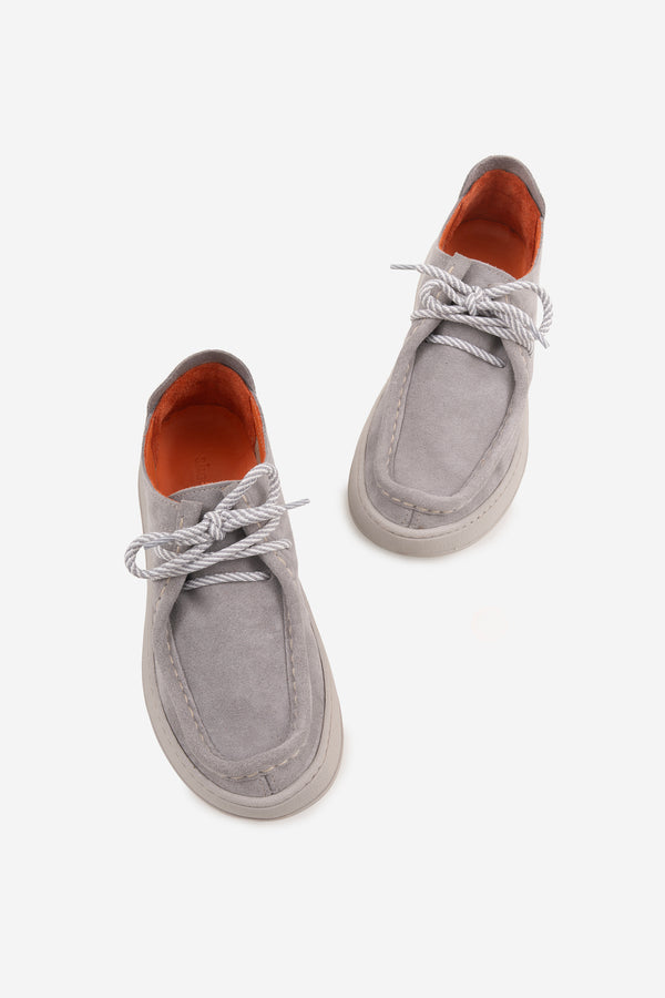 Stay Gri Hakiki Deri Süet Kadın  Loefer