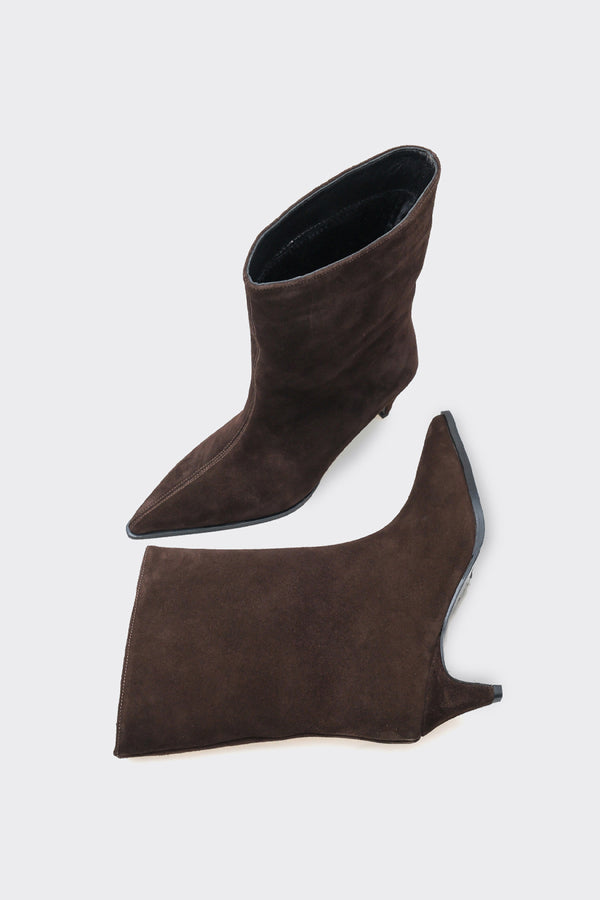 Gayda Kahverengi  Hakiki Deri Süet Kadın  Bot