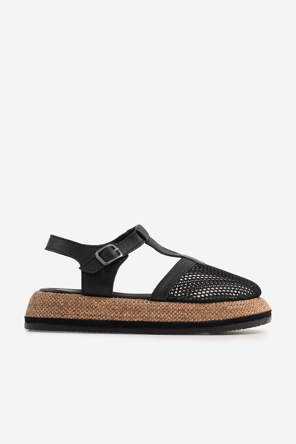 Marzo  Siyah Hakiki Deri &File Kadın Sandalet