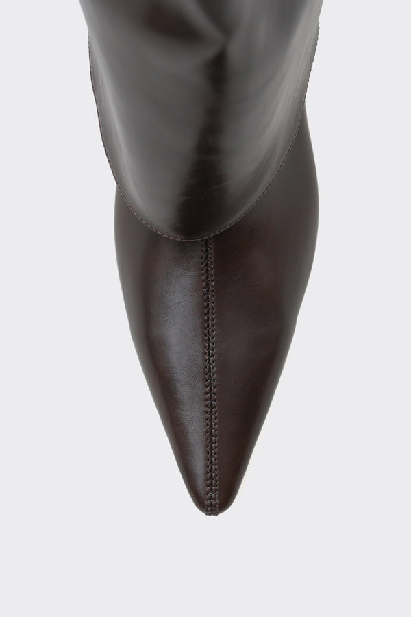 Bessa kahverengi Vegan Suni Deri Kadın Çizme