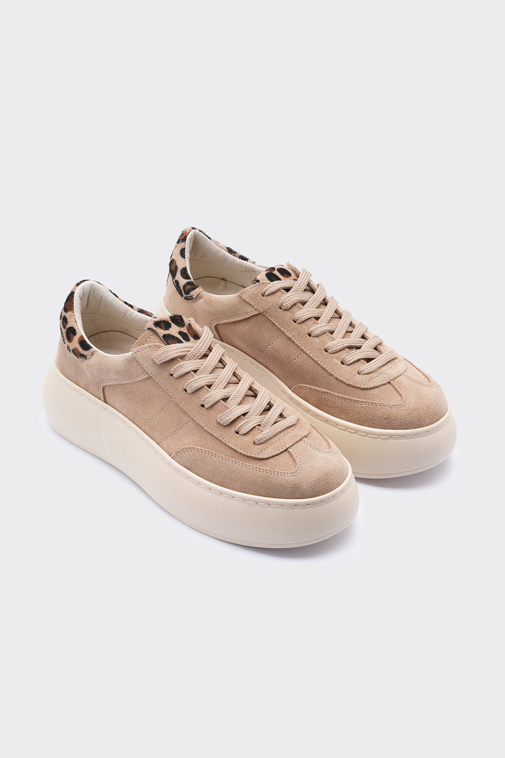 Mappa Bej Süet Hakiki Bağcık Detaylı Kadın  Sneaker