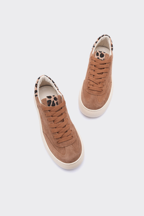 Mappa Camel Süet Hakiki Deri  Bağcık Detaylı KadınSneaker