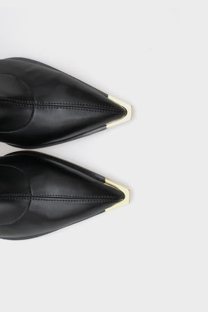 Saran Siyah Streç Topuklu Kadın Bot