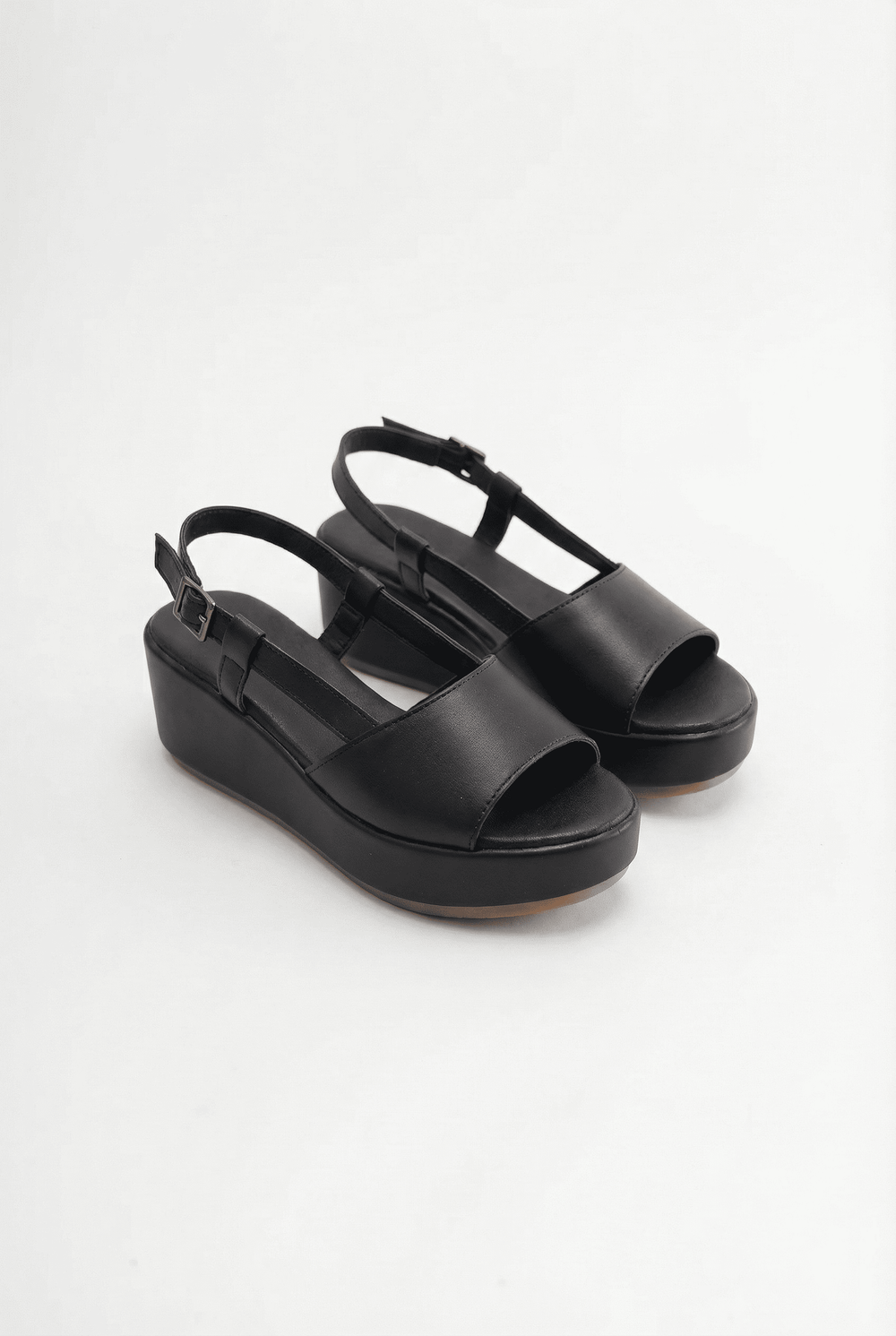 Nona  Siyah  Suni Deri Kadın Sandalet