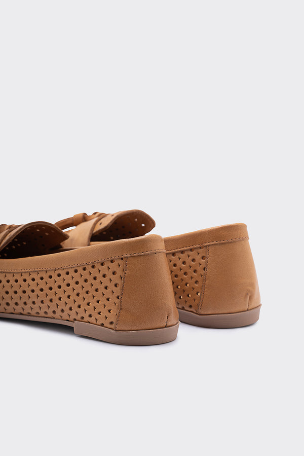 Aroya Taba Hakiki Deri Kadın Loafer