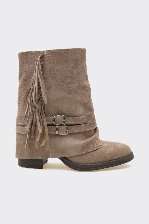 Leros Vizon  Hakiki Deri Süet Kadın Bot
