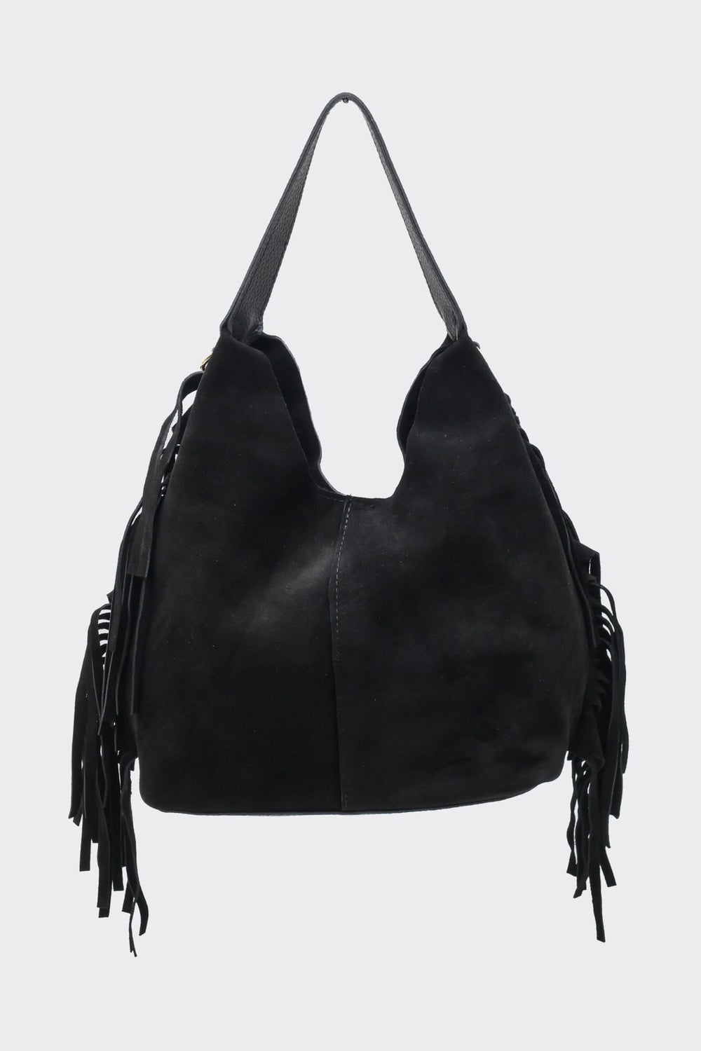 SÇ487 Siyah Süet Hakiki Deri Kol Kadın Çanta