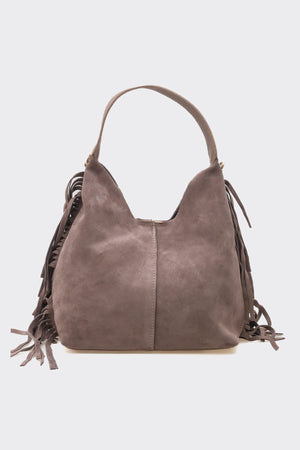 SÇ487 Vizon Süet Hakiki Deri Kol Kadın Çanta