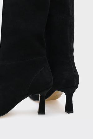 Lita Siyah Hakiki Deri Süet Kadın Çizme