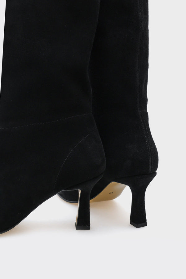 Lita Siyah Hakiki Deri Süet Kadın Çizme