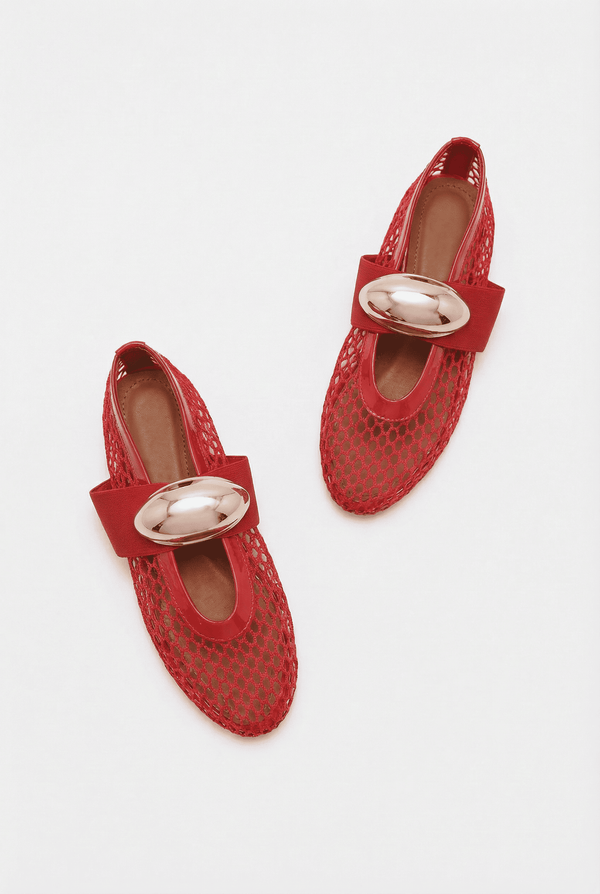 Karin Kırmızı Suni Vegan &File Kadın Babet