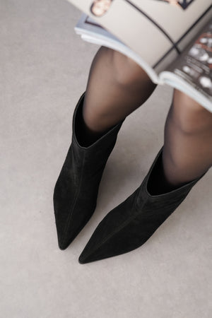 Gayda Siyah Hakiki Deri Süet Kadın Bot