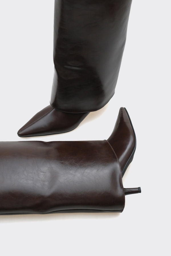 Bessa kahverengi Vegan Suni Deri Kadın Çizme