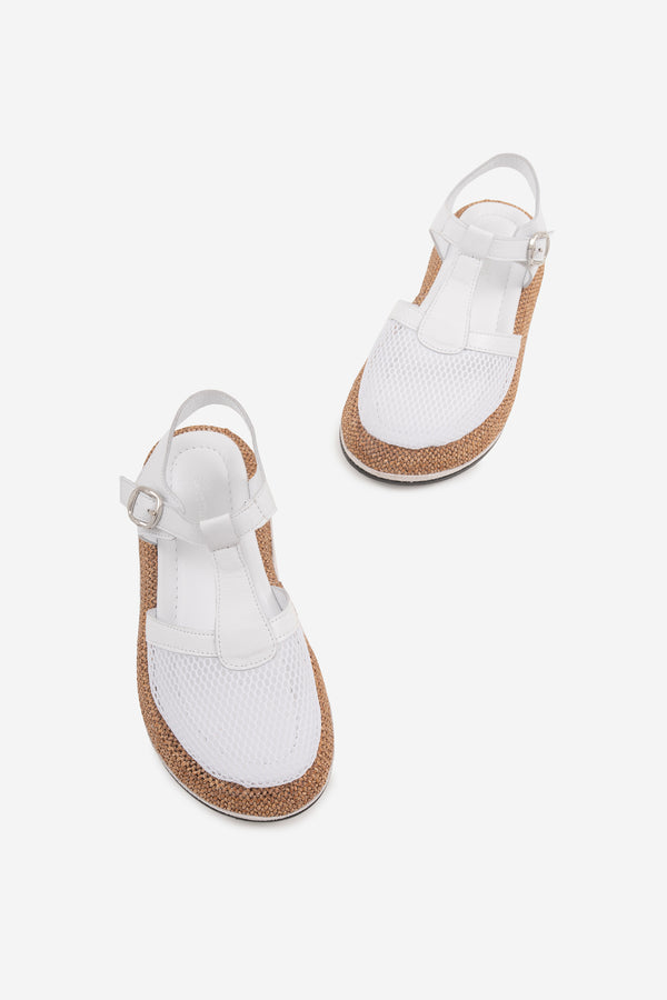 Marzo  Beyazj Hakiki Deri &File Kadın Sandalet