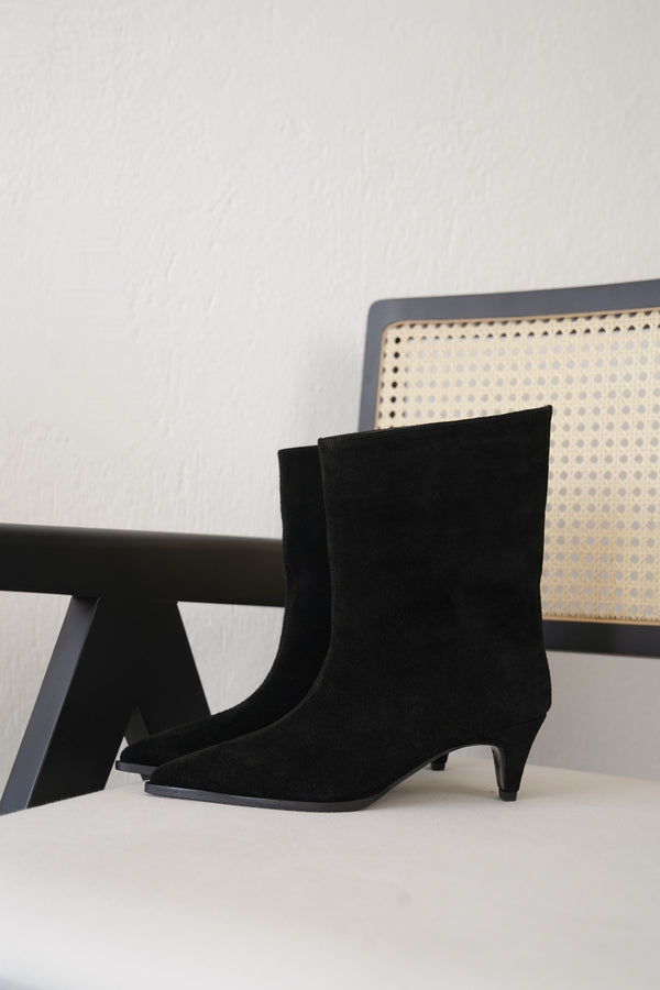 Gayda Siyah Hakiki Deri Süet Kadın Bot