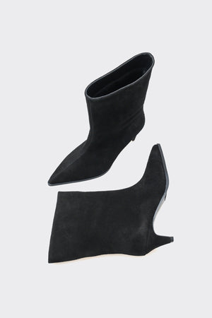 Gayda Siyah Hakiki Deri Süet Kadın Bot