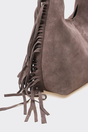 SÇ487 Vizon Süet Hakiki Deri Kol Kadın Çanta