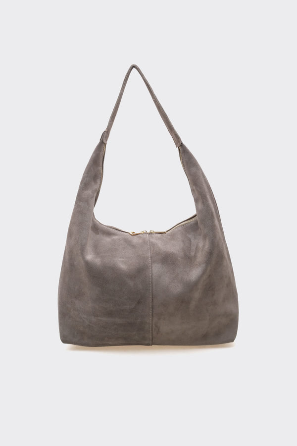 SÇ482 Vizon Süet Hakiki Deri Omuz Askılı Kadın Çanta