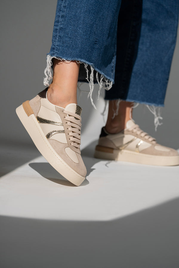 Capti Bej Bağcık Detaylı Kadın Sneaker
