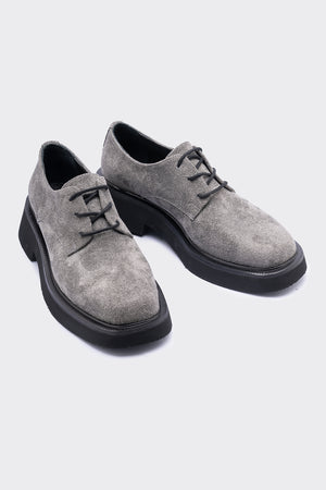 Mask Gri  Süet Bağcık Detaylı Kadın Loafer