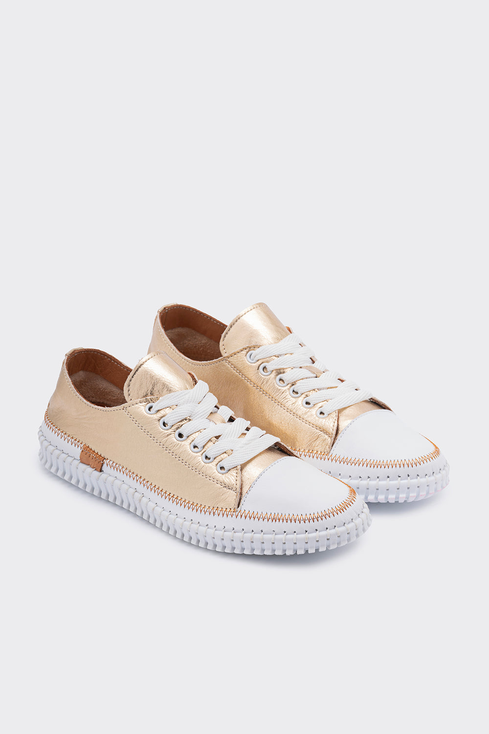 Yulin Altın Hakiki Deri Kadın Sneaker