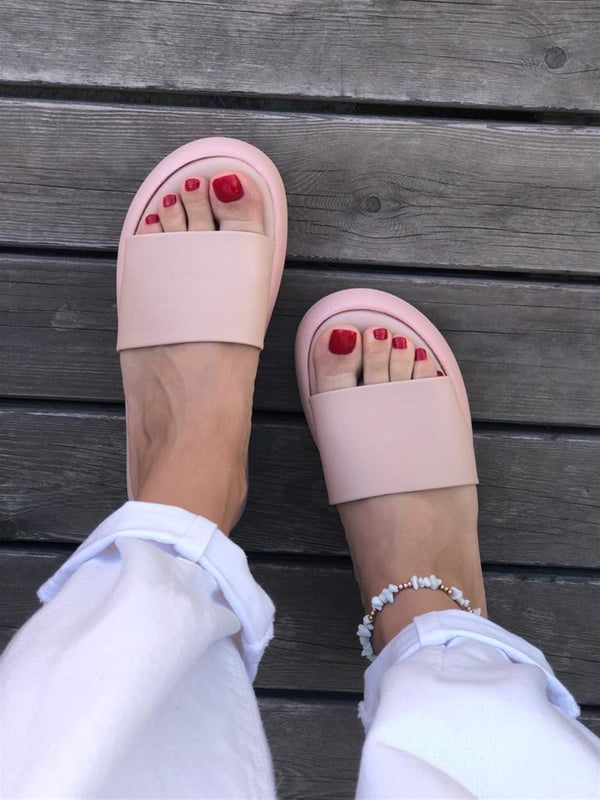 Jill Kalın Şerit Nude Kadın Sandalet