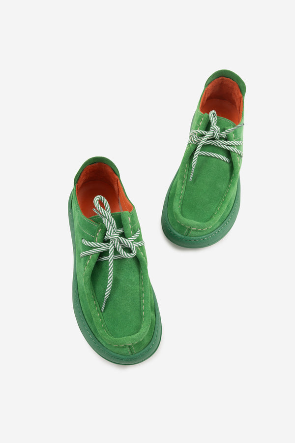 Stay Yeşil Hakiki Deri Süet Kadın  Loefer