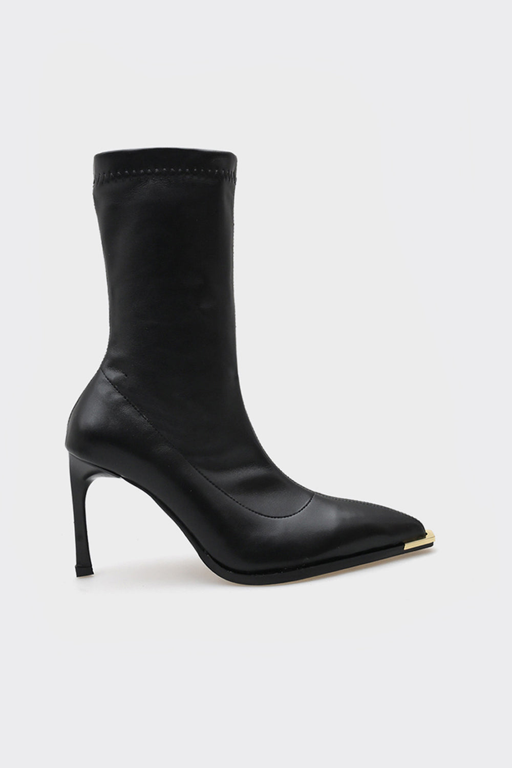Saran Siyah Streç Topuklu Kadın Bot
