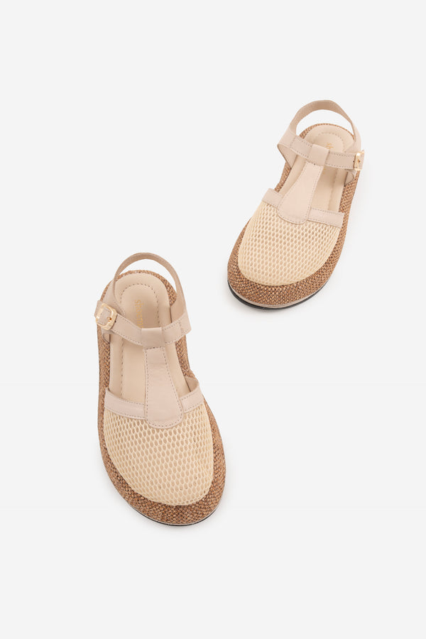 Marzo  Bej Hakiki Deri &File Kadın Sandalet