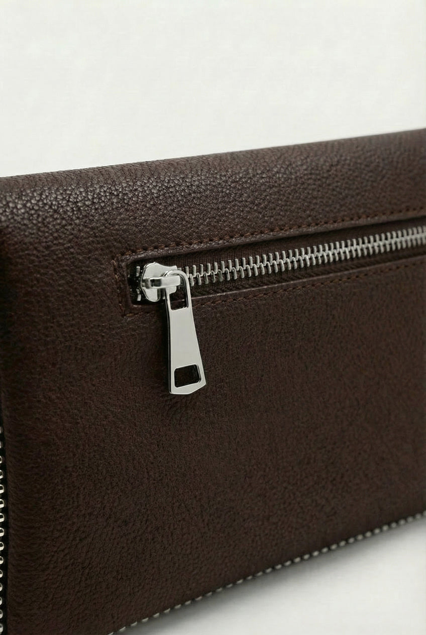 SÇ503 Kahverengi Suni Vegan Deri Kadın Kol  Çanta