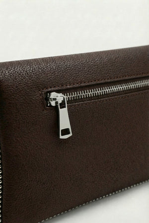 SÇ503 Kahverengi Suni Vegan Deri Kadın Kol  Çanta