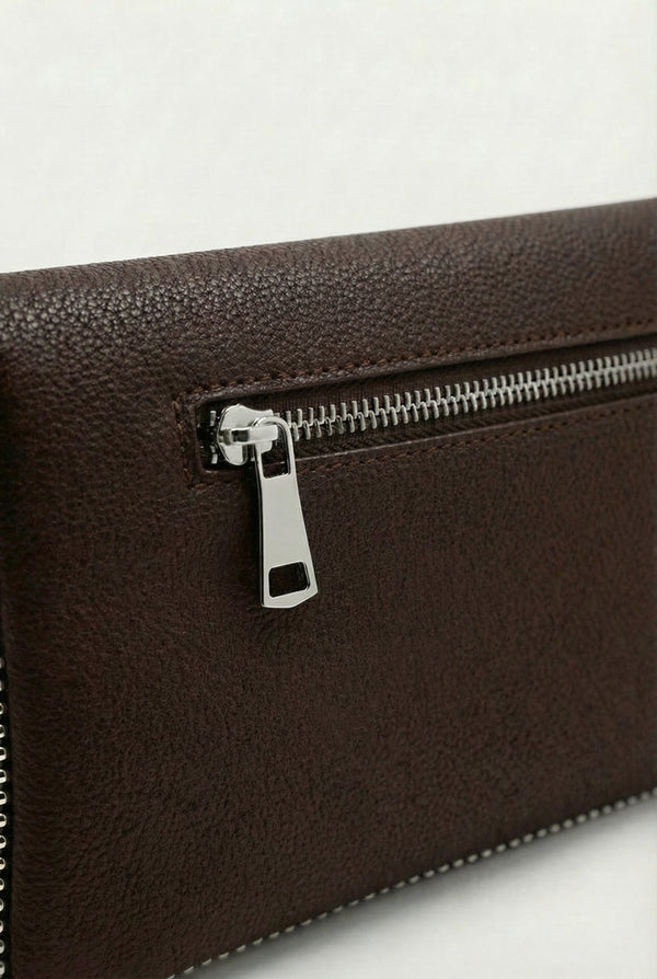 SÇ503 Kahverengi Suni Vegan Deri Kadın Kol  Çanta