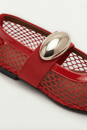 Karin Kırmızı Suni Vegan &File Kadın Babet