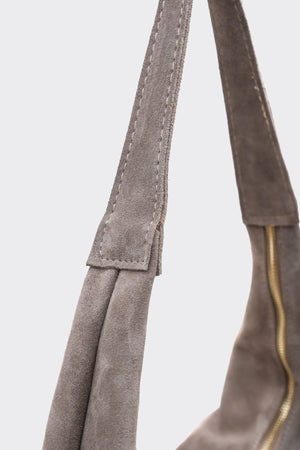 SÇ482 Vizon Süet Hakiki Deri Omuz Askılı Kadın Çanta