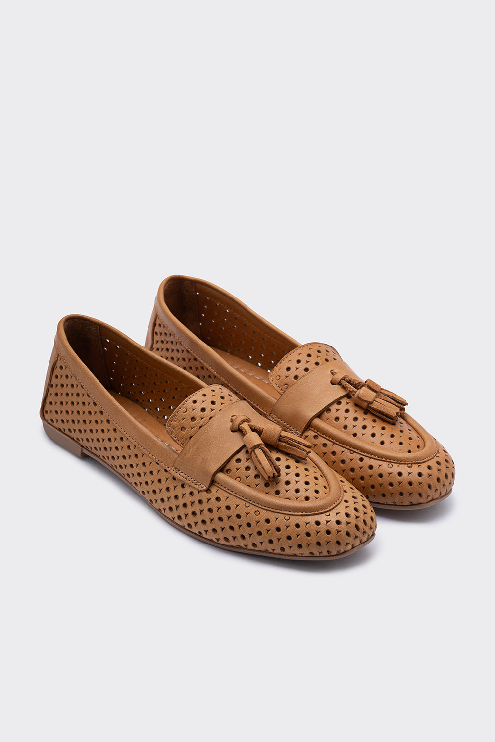 Aroya Taba Hakiki Deri Kadın Loafer