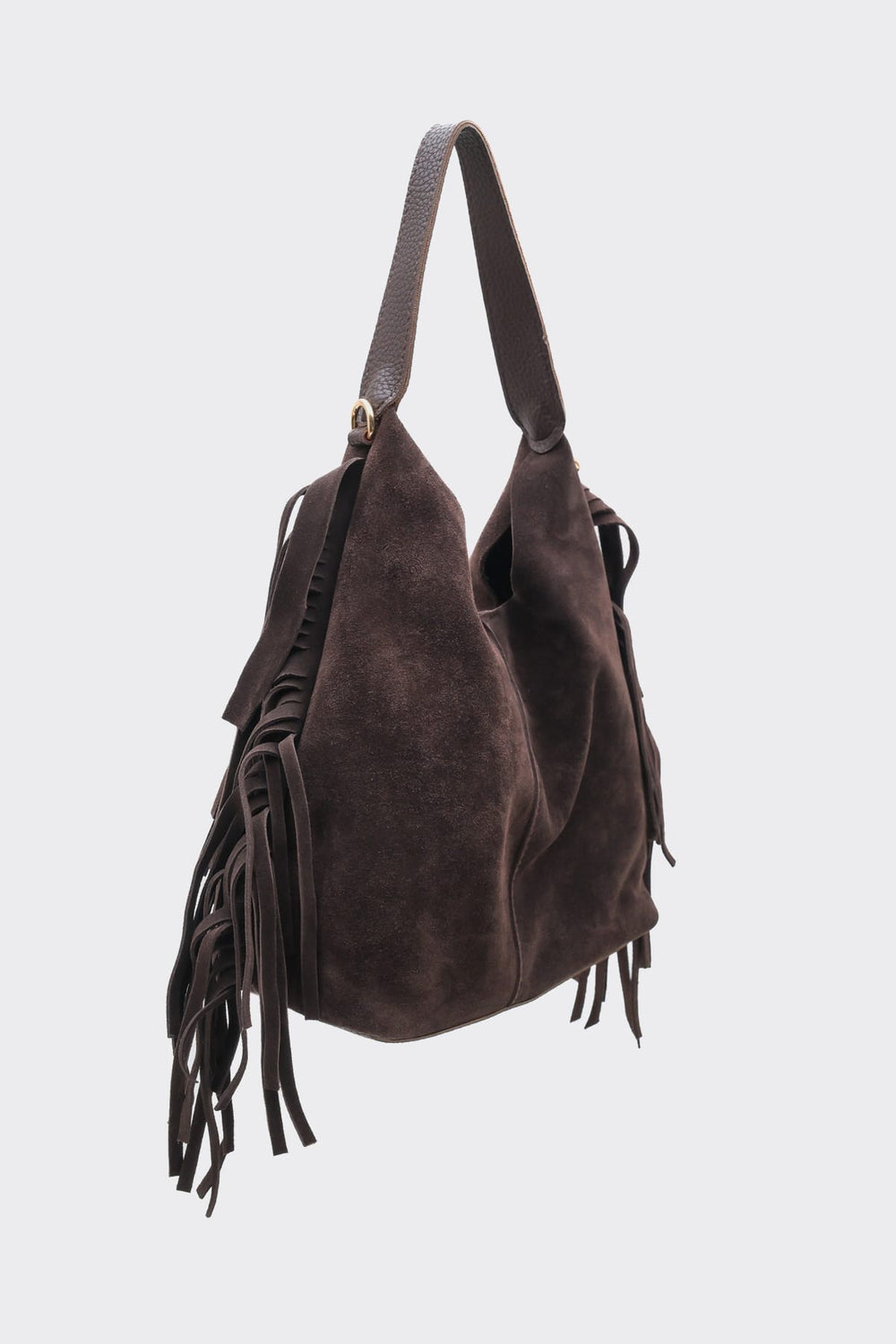 SÇ487 Kahverengi  Süet Hakiki Deri Kol Kadın Çanta