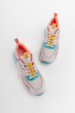 Saylor Bej Simli Bağcıklı Günlük Kadın Sneaker