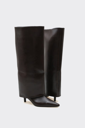 Bessa kahverengi Vegan Suni Deri Kadın Çizme