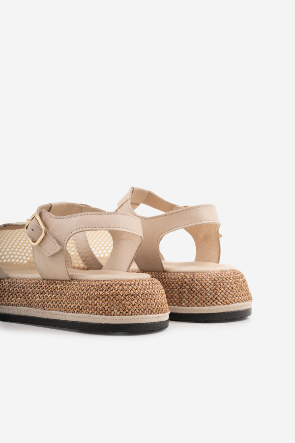 Marzo  Bej Hakiki Deri &File Kadın Sandalet