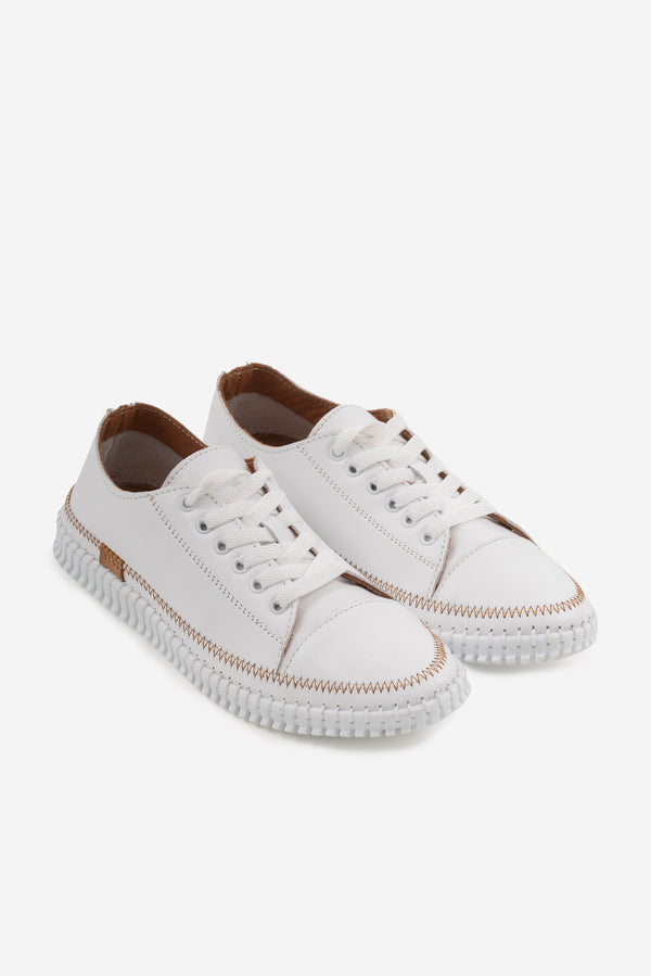 Yulin Beyaz Hakiki Deri Kadın Sneaker