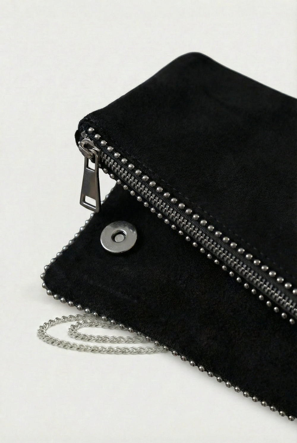 SÇ490 Siyah Süet Hakiki Deri Kadın Kol Çanta