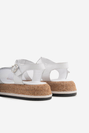 Marzo  Beyazj Hakiki Deri &File Kadın Sandalet