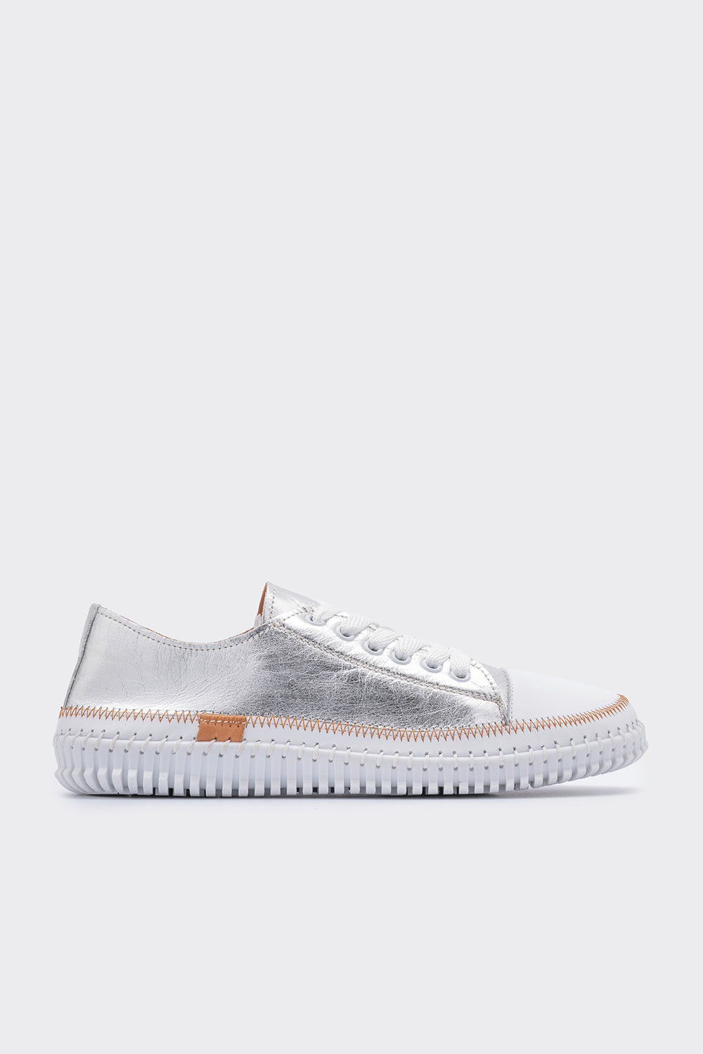 Yulin Gümüş Hakiki Deri Kadın Sneaker