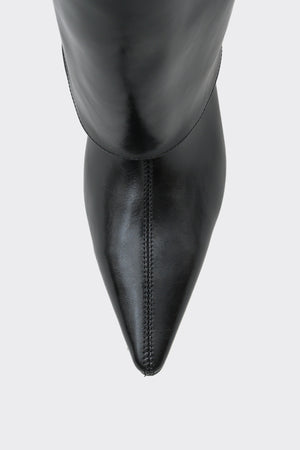 Bessa Siyah Vegan Suni Deri  Kadın Çizme