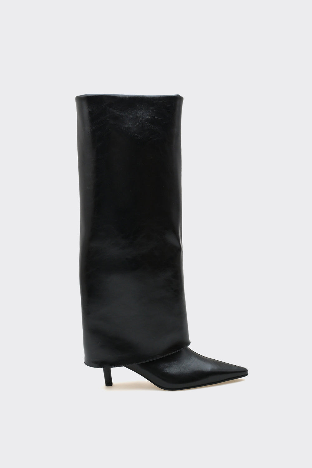 Bessa Siyah Vegan Suni Deri  Kadın Çizme