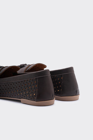 Aroya Kahve Hakiki Deri Kadın Loafer