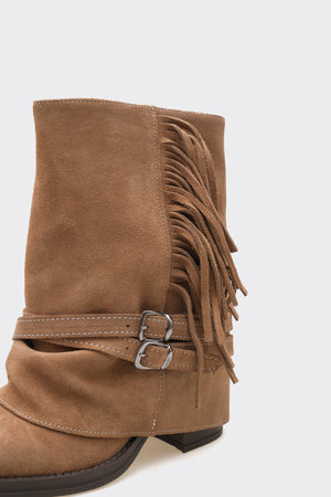 Leros Taba Hakiki Deri Süet Kadın Bot