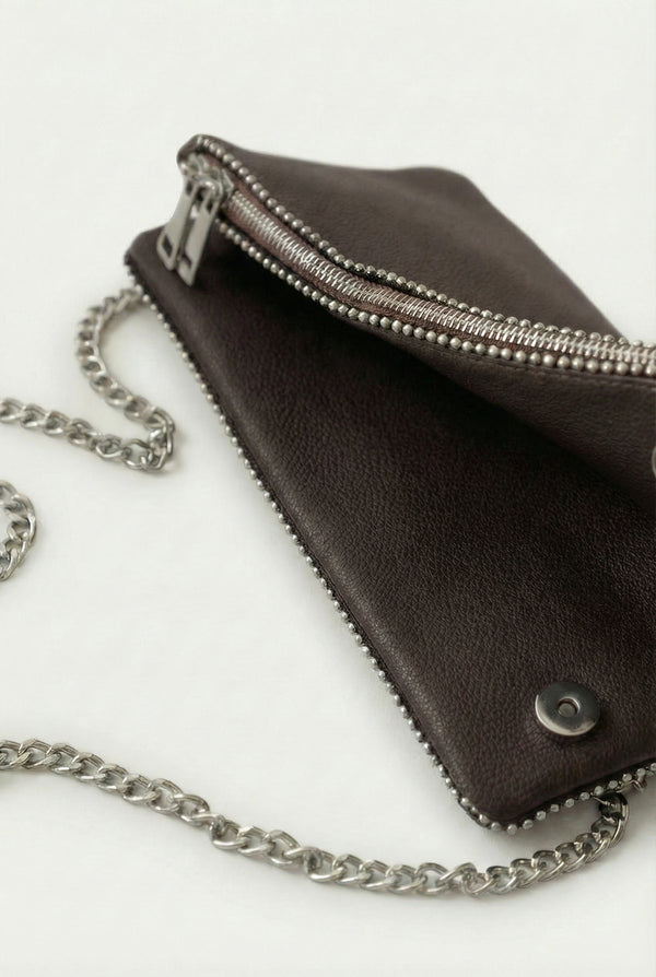 SÇ503 Kahverengi Suni Vegan Deri Kadın Kol  Çanta