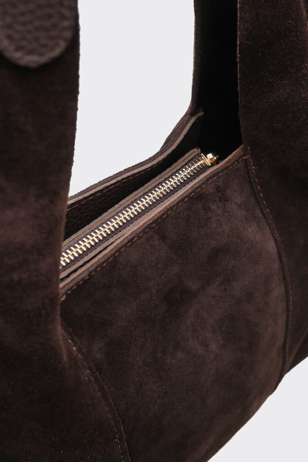 SÇ495  Kahverengi  Süet Hakiki Deri Kol Kadın Çanta